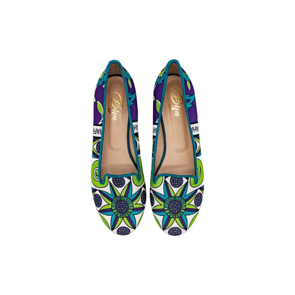 Ballet Flats, Loafers - Green & Purple